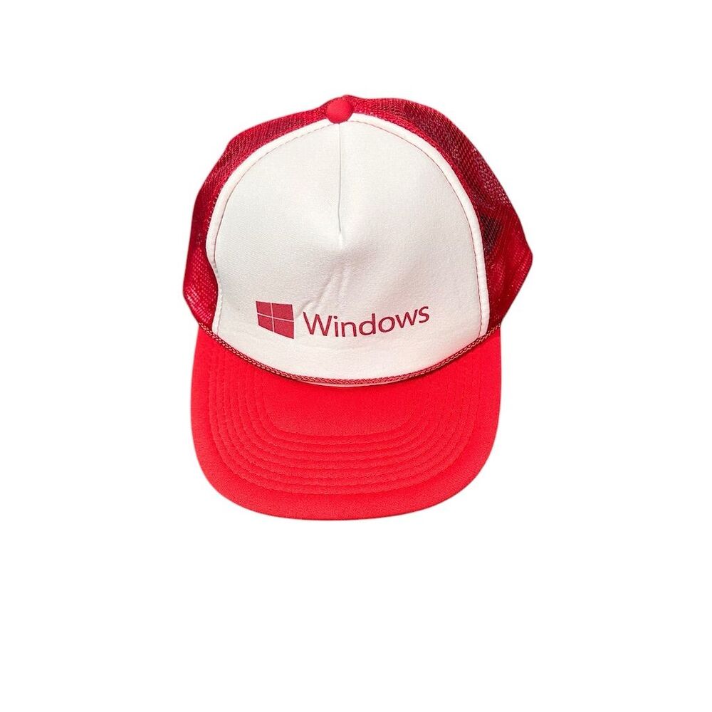 Vintage Windows Trucker Hat Red Snapback‎ Adjustable Unisex Cap